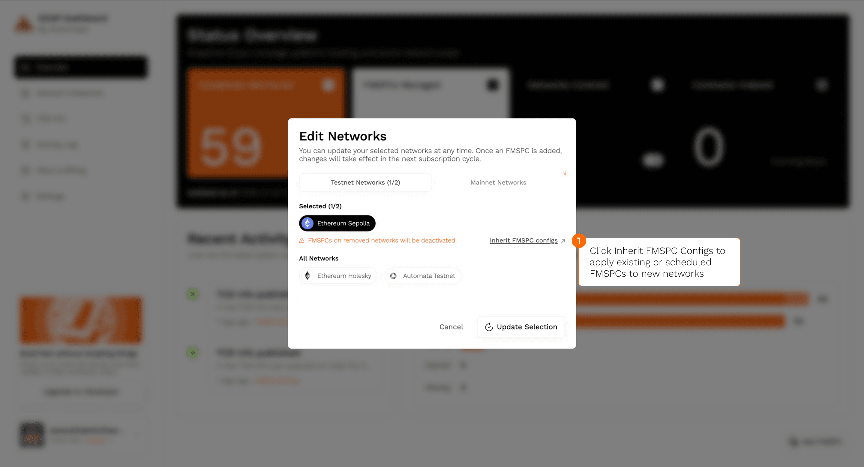 Inherit FMSPCs configs step