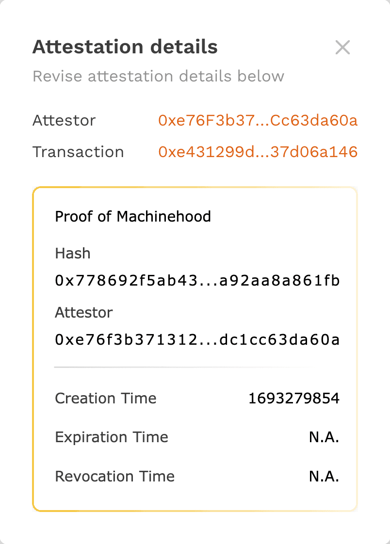 Attestation details