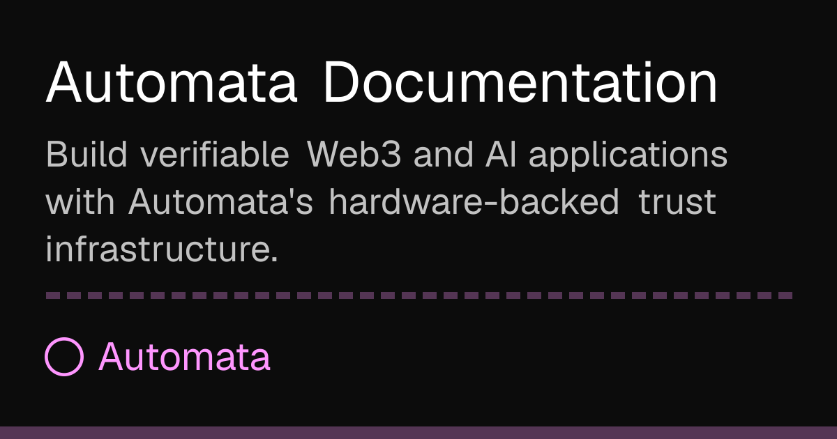Automata Documentation | Automata Docs