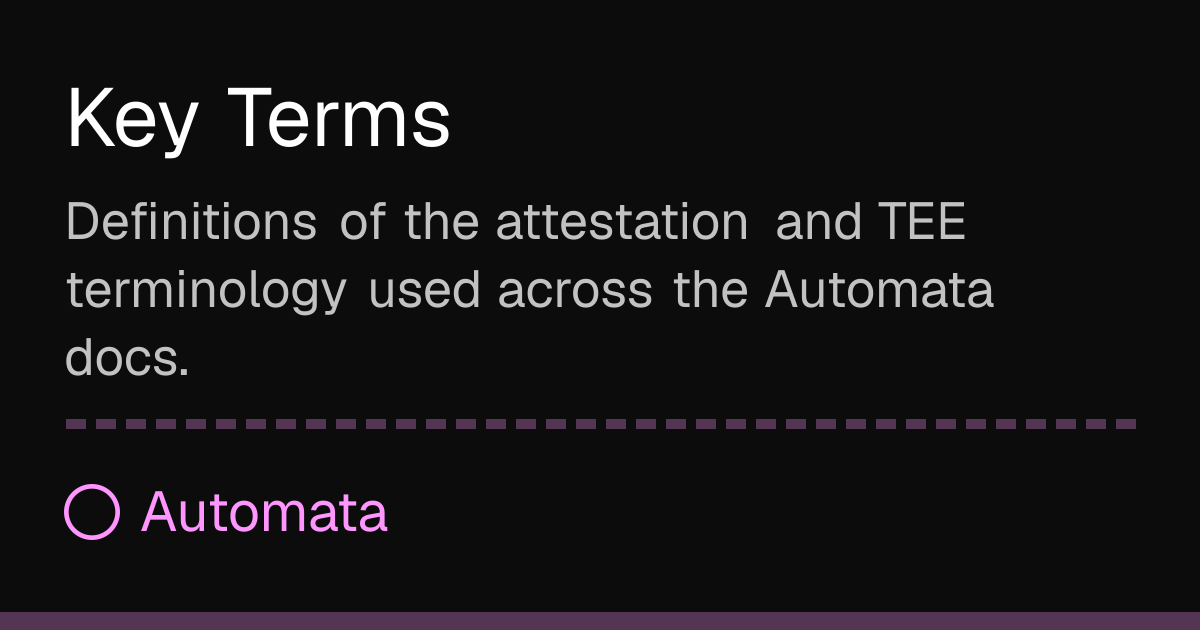 Automaton Key Key Terms | Automata Docs